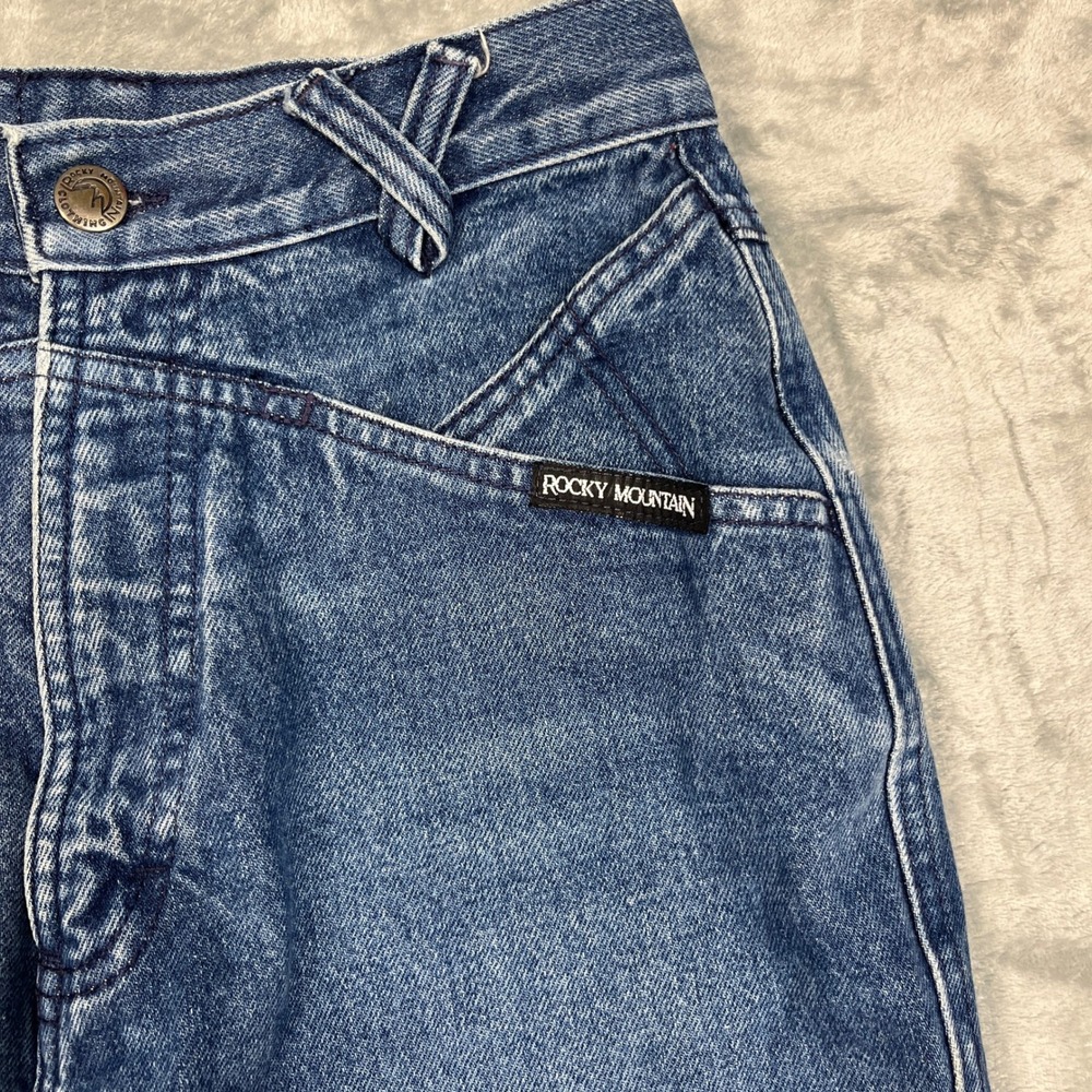 Vintage Rocky Mountain Jeans Bareback Women Blue Western High Rise Yoke 27/5 - Picture 4 of 15